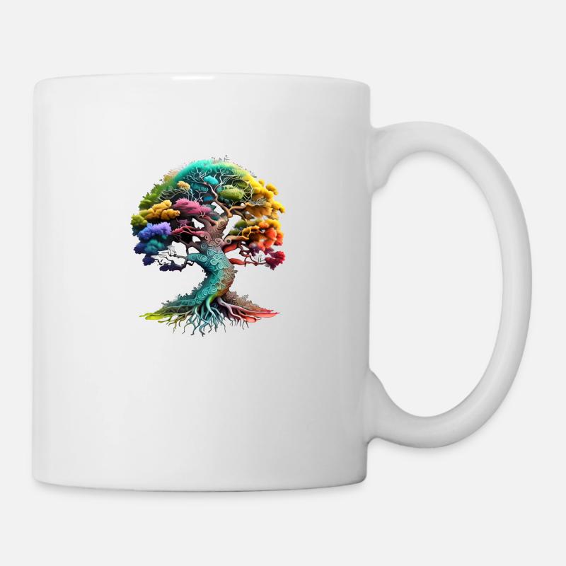 Lebensbaum Meditation Keltischer Baum des Lebens - Tasse - Weiß