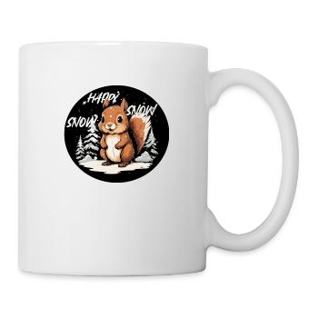 Écureuil des neiges heureux - Mug blanc - blanc - Droite