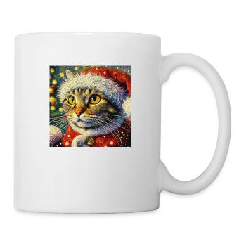 Tabby Santa in a van Gogh style - Mug - white - Right