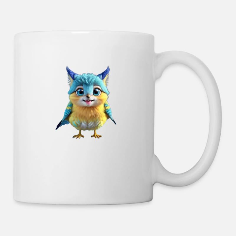 Oiseau jaune mignon - Mug blanc - blanc