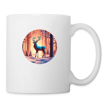 Reindeer Low Poly Christmas - Mug - white - Right