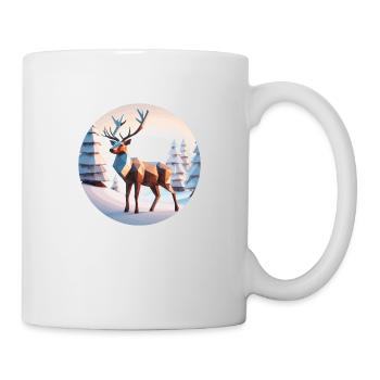 Reindeer Low Poly Christmas - Mug - white - Right