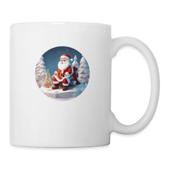 Santa Claus Low Poly Christmas - Mug - white - Right