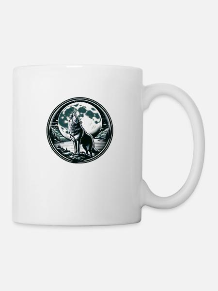 Wolf Mond Werwolf Heulen - Tasse - Weiß