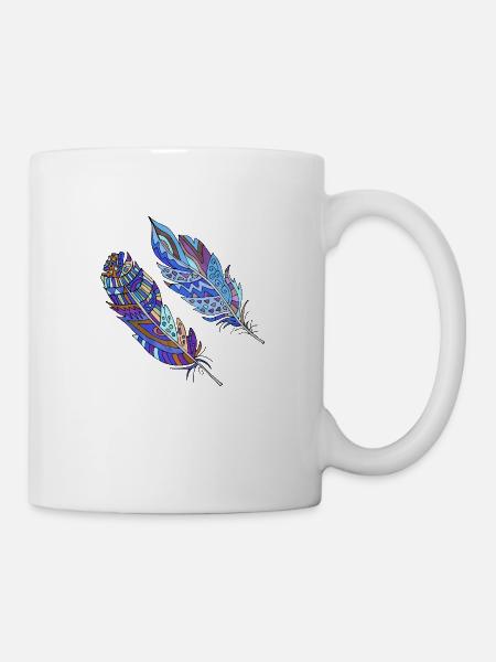 Feder - Tasse - Weiß