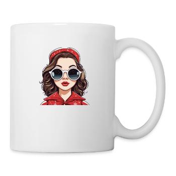 Girl Christmas Drawing - Mug - white - Right