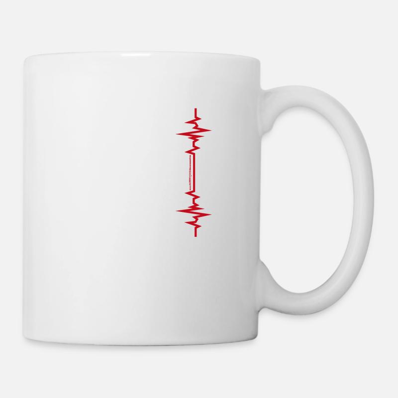 Flöte Herzschlag Idee Flötenist Geschenk - Tasse - Weiß