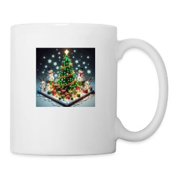 Pixel Weihnachtswelt mit Weihnachtsbaum - Tasse - Weiß - Rechts