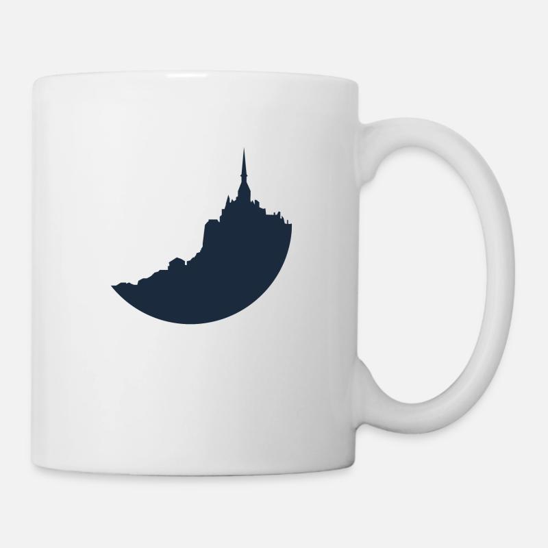 Le Mont Saint Michel silhouette bleu - Mug blanc - blanc