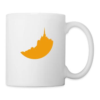 Mont Saint Michel with a yellow silhouette - Mug - white - Right