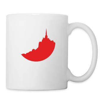 Mont Saint Michel red silhouette - Mug - white - Right