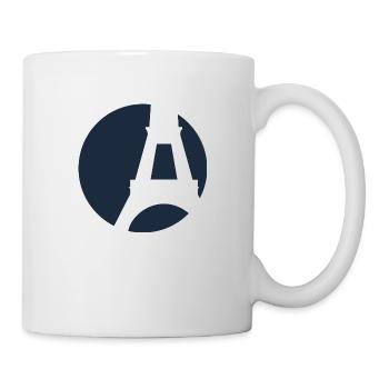 Die blaue Silhouette des Eiffelturms Paris - Tasse - Weiß - Rechts