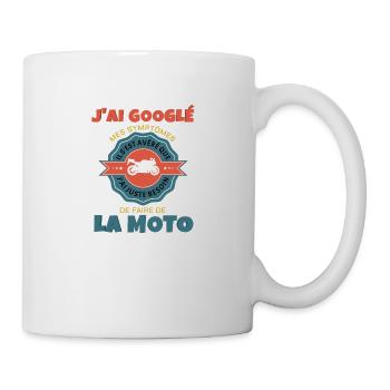 Moto Motard - Mug blanc - blanc - Droite