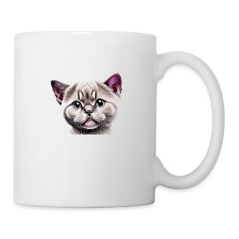Britisch Kurzhaar Katze Katzenbaby Katzen Kater - Tasse - Weiß - Rechts