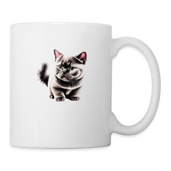 Britisch Kurzhaar Kater Katze Katzen Katzenbaby - Tasse - Weiß - Rechts