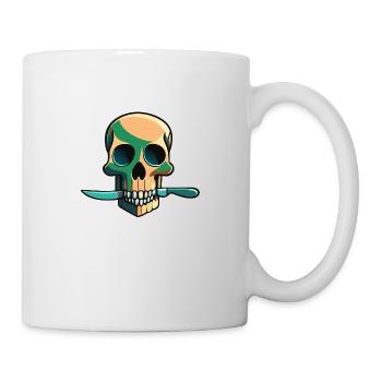 dead head with knife - Tasse - Weiß - Rechts