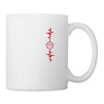 Wasserball Herzschlag Geschenkidee - Tasse - Weiß - Rechts