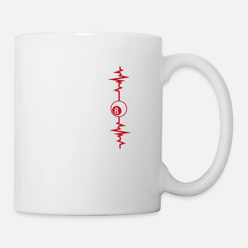 Billard Herzschlag Billard Geschenkidee - Tasse - Weiß