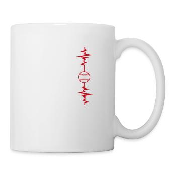 Baseball Herzschlag Baseball Geschenkidee - Tasse - Weiß - Rechts