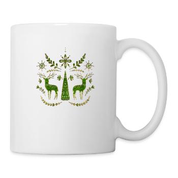 Schweden Schweden dalarna dala Pferd Pferd Frohe Weihnachten Kunst - Tasse - Weiß - Rechts