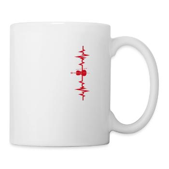 cello heartbeat cellist - Mug - white - Right