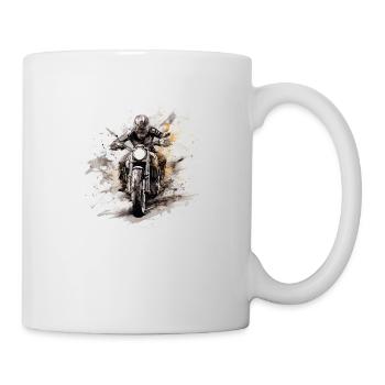 Rider Style T-Shirt Motorrad Lifestyle Shirt - Tasse - Weiß - Rechts