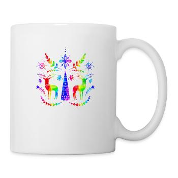 Schweden Schweden dalarna dala Pferd Pferd Frohe Weihnachten Elch - Tasse - Weiß - Rechts
