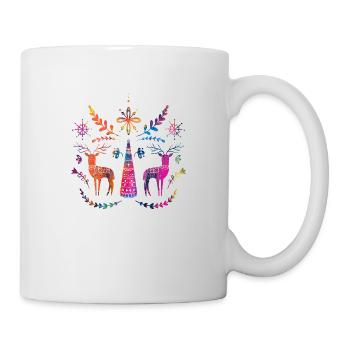 Schweden Schweden dalarna dala Pferd Pferd Frohe Weihnachten Elch - Tasse - Weiß - Rechts