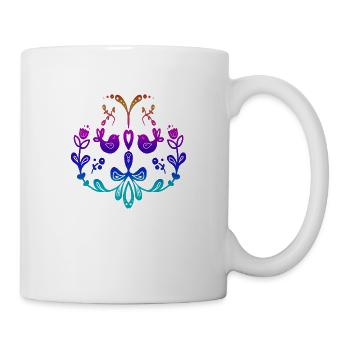 Schweden Schweden dalarna dala Pferd Pferd Frohe Weihnachten Elch - Tasse - Weiß - Rechts