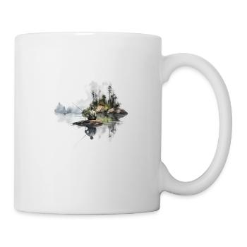 Chemise de pêche pour votre aventure sur le lac - Mug blanc - blanc - Droite