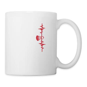 badminton battement de coeur idée cadeau badminton - Mug blanc - blanc - Droite