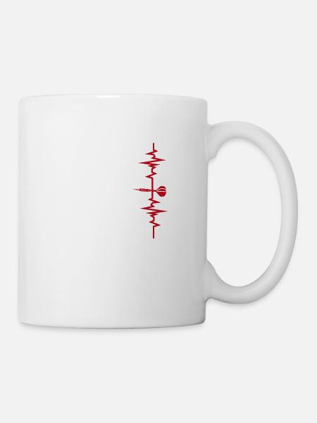 Darts Herzschlag Geschenkidee Darts - Tasse - Weiß