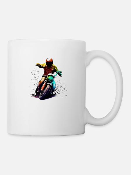 Motorrad Motorcross Motorradfan Motorradfahrer - Mugg - vit
