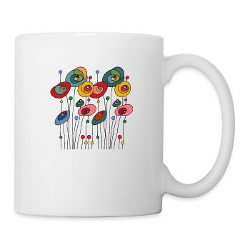 Blumen - Tasse - Weiß - Rechts