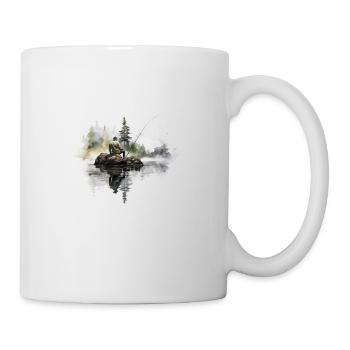 Angeln Angelabenteuer Angelkleidung Angelhemd - Tasse - Weiß - Rechts