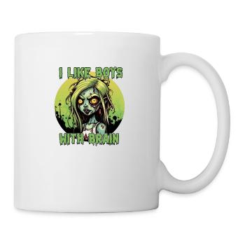 Zombie - I LIKE BOYS WITH BRAIN - Tasse - Weiß - Rechts