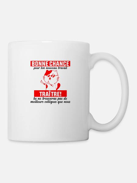 Nouvel Emploi Départ Collègue Travail Bonne chance - Mug blanc - blanc