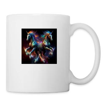 Einhorn Paar Dystopisch Fantasy - Tasse - Weiß - Rechts