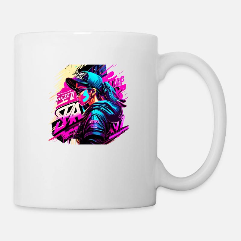 Graffitti Fille - Mug blanc - blanc