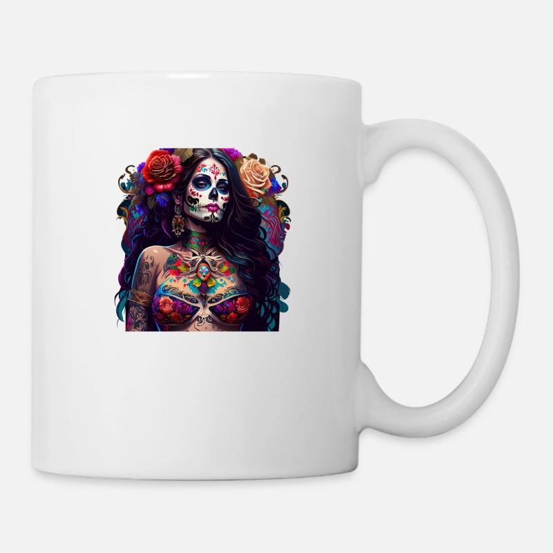 pretty dia de muertos - Mug - white