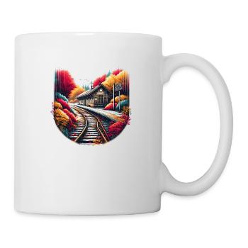 La gare abandonnée de l'automne - Mug blanc - blanc - Droite