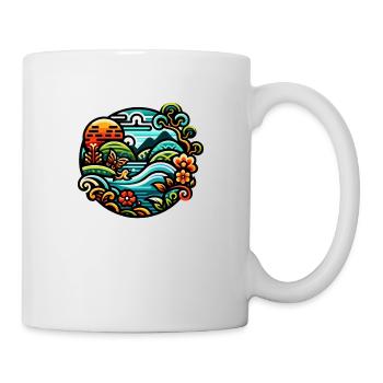 Farbenfroher Fluss - Tasse - Weiß - Rechts