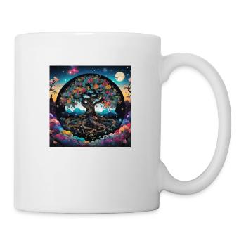 Arbre de vie, Arbre de vie, Graffiti, planètes - Mug blanc - blanc - Droite