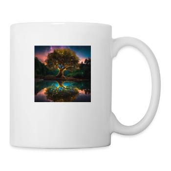 Arbre de vie, Arbre de vie, Graffiti, planètes - Mug blanc - blanc - Droite