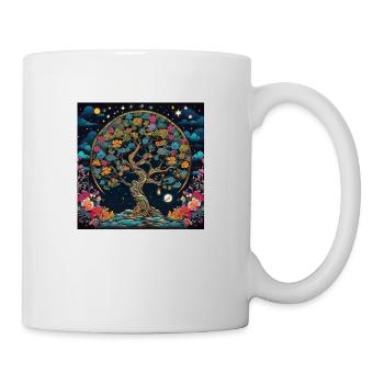 Arbre de vie, Arbre de vie, Graffiti, planètes - Mug blanc - blanc - Droite
