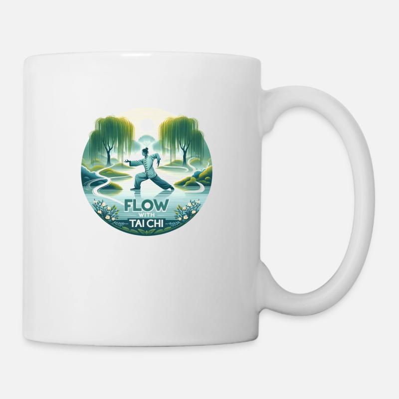 "Flow mit Tai Chi" - Tranqu Tai Chi Design - Tasse - Weiß