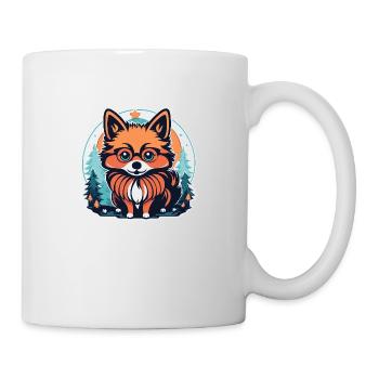 Illustration de Noël poméranien - Mug blanc - blanc - Droite