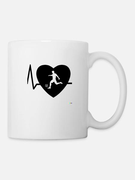 Heartbeat Football 2 (en anglais seulement) - Mug blanc - blanc