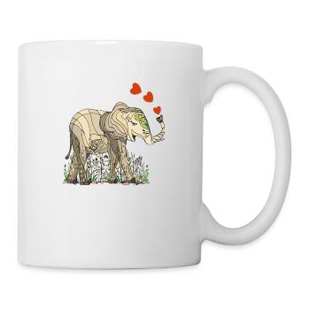 Elefant - Tasse - Weiß - Rechts