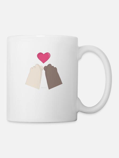 Lean & Loo Finger Hearts - Mug - white
